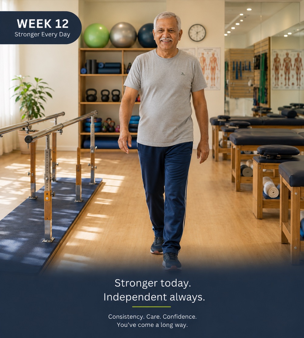 Week 12: same patient walking independently